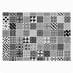 Black And White Geometric Patterns Large Glasses Cloth