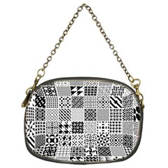 Black And White Geometric Patterns Chain Purse (two Sides) by Jancukart