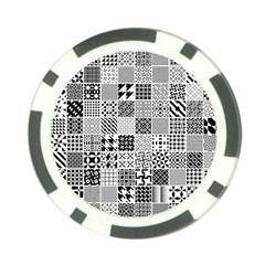 Black And White Geometric Patterns Poker Chip Card Guard (10 Pack)