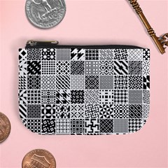 Black And White Geometric Patterns Mini Coin Purse