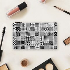 Black And White Geometric Patterns Cosmetic Bag (small) by Jancukart