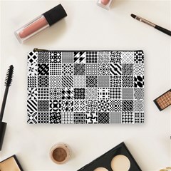 Black And White Geometric Patterns Cosmetic Bag (medium)