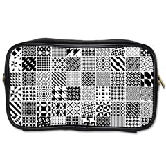 Black And White Geometric Patterns Toiletries Bag (two Sides) by Jancukart