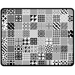 Black And White Geometric Patterns One Side Fleece Blanket (medium)