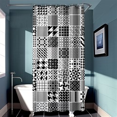 Black And White Geometric Patterns Shower Curtain 36  X 72  (stall) 