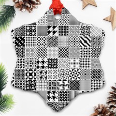 Black And White Geometric Patterns Ornament (snowflake)