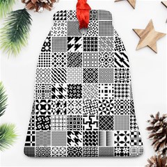 Black And White Geometric Patterns Bell Ornament (two Sides) by Jancukart