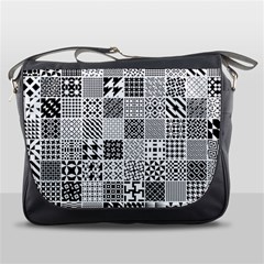 Black And White Geometric Patterns Messenger Bag by Jancukart