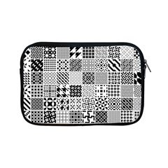 Black And White Geometric Patterns Apple Ipad Mini Zipper Cases by Jancukart