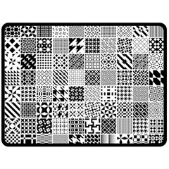 Black And White Geometric Patterns Fleece Blanket (large)