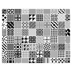 Black And White Geometric Patterns Premium Plush Fleece Blanket (medium)