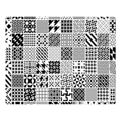 Black And White Geometric Patterns Premium Plush Fleece Blanket (large)