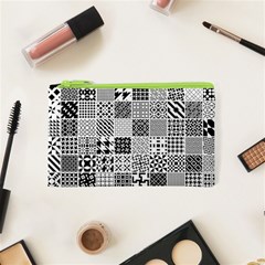 Black And White Geometric Patterns Cosmetic Bag (xs)