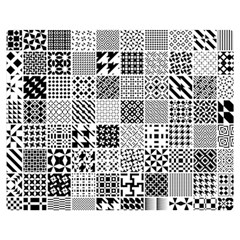 Black And White Geometric Patterns One Side Premium Plush Fleece Blanket (medium) by Jancukart