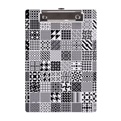 Black And White Geometric Patterns A5 Acrylic Clipboard