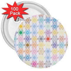 Spirals Twirls Abstract Geometric Art Pattern 3  Buttons (100 Pack) 