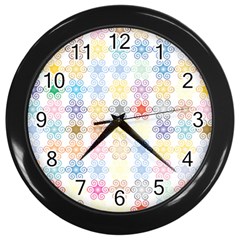 Spirals Twirls Abstract Geometric Art Pattern Wall Clock (black)