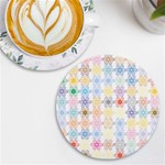 Spirals Twirls Abstract Geometric Art Pattern UV Print Round Tile Coaster Front