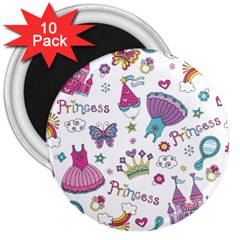 Princess Element Background Material 3  Magnets (10 Pack) 