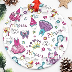 Princess Element Background Material Ornament (round Filigree)