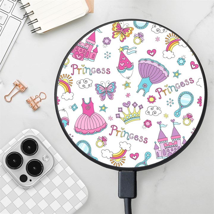 Princess Element Background Material Wireless Fast Charger(Black)