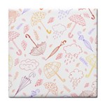 Weather Umbrella Rain Cloud Seamless Doodle Pattern Tile Coaster Front