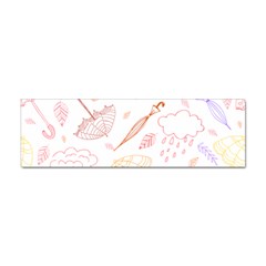 Weather Umbrella Rain Cloud Seamless Doodle Pattern Sticker (Bumper)