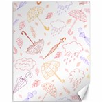 Weather Umbrella Rain Cloud Seamless Doodle Pattern Canvas 12  x 16  11.86 x15.41  Canvas - 1