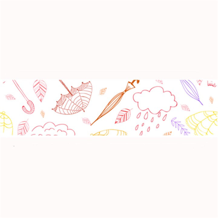 Weather Umbrella Rain Cloud Seamless Doodle Pattern Large Bar Mat