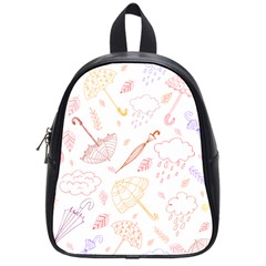 Weather Umbrella Rain Cloud Seamless Doodle Pattern School Bag (Small)