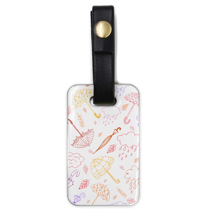 Weather Umbrella Rain Cloud Seamless Doodle Pattern Luggage Tag (one side)