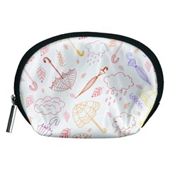 Weather Umbrella Rain Cloud Seamless Doodle Pattern Accessory Pouch (Medium)