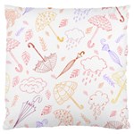 Weather Umbrella Rain Cloud Seamless Doodle Pattern Standard Premium Plush Fleece Cushion Case (Two Sides) Front