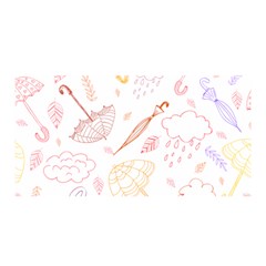 Weather Umbrella Rain Cloud Seamless Doodle Pattern Satin Wrap 35  x 70 