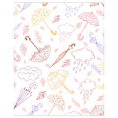 Weather Umbrella Rain Cloud Seamless Doodle Pattern Drawstring Bag (Small)