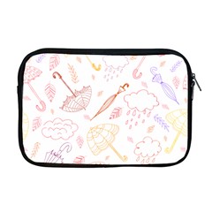 Weather Umbrella Rain Cloud Seamless Doodle Pattern Apple Macbook Pro 17  Zipper Case