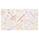 Weather Umbrella Rain Cloud Seamless Doodle Pattern Banner and Sign 7  x 4  Front