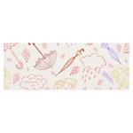 Weather Umbrella Rain Cloud Seamless Doodle Pattern Banner and Sign 8  x 3  Front