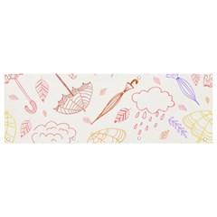 Weather Umbrella Rain Cloud Seamless Doodle Pattern Banner and Sign 9  x 3 