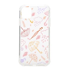 Weather Umbrella Rain Cloud Seamless Doodle Pattern iPhone 11 TPU UV Print Case