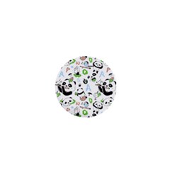 Giant Panda Bear Pattern 1  Mini Buttons by Jancukart