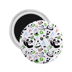 Giant Panda Bear Pattern 2 25  Magnets by Jancukart