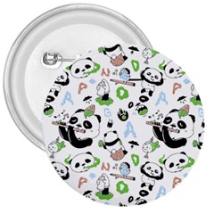 Giant Panda Bear Pattern 3  Buttons by Jancukart