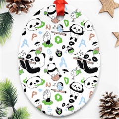 Giant Panda Bear Pattern Ornament (oval)