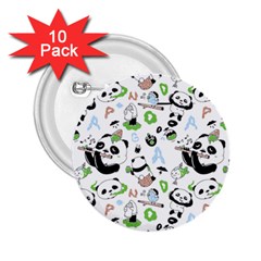 Giant Panda Bear Pattern 2 25  Buttons (10 Pack) 