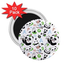 Giant Panda Bear Pattern 2 25  Magnets (10 Pack) 