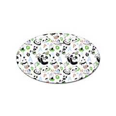 Giant Panda Bear Pattern Sticker (oval) by Jancukart