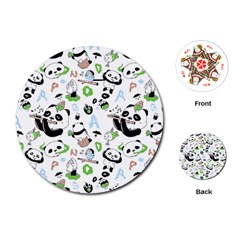 Giant Panda Bear Pattern Playing Cards Single Design (round) by Jancukart