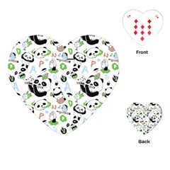 Giant Panda Bear Pattern Playing Cards Single Design (heart)