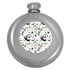 Giant Panda Bear Pattern Round Hip Flask (5 Oz) by Jancukart